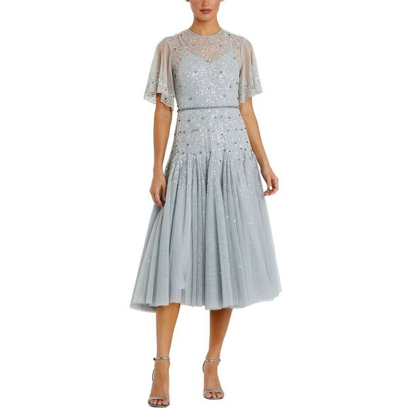 Mac Duggal WomensFlounce Midi Dress